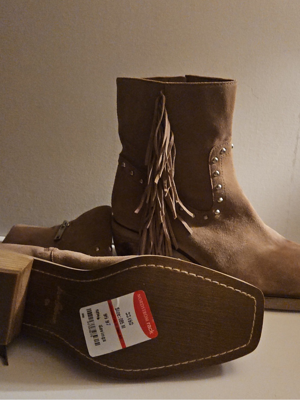 Sam Edelman Brown Suede Fringe Ankle Boots